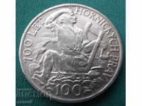 Cehoslovacia 100 Coroane 1949 Argint UNC Rare