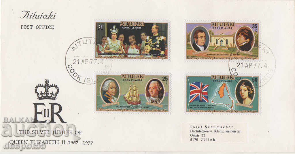 1977 Aitutaki. 25 years since the coronation of Queen Elizabeth II with price 9.50 BGN | € 4.86 1977 Aitutaki. 25 years since the coronation of Queen Elizabeth II with price 9.50 BGN | € 4.86