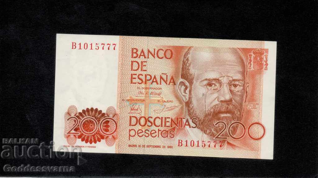 Ισπανία 200 Pesetas 1980 Επιλογή 156 Unc Ref 5777
