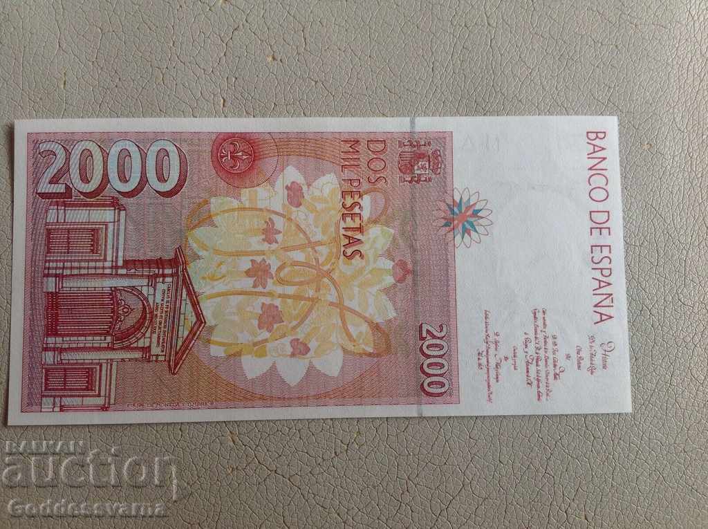 Spain 2000 Pesetas 1992 Pick 164 Unc Ref 6093 with price 55.00 BGN | € 28.12 Spain 2000 Pesetas 1992 Pick 164 Unc Ref 6093 with price 55.00 BGN | € 28.12