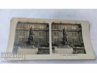 Stereocard Prag Denkmal Karl IV 1903