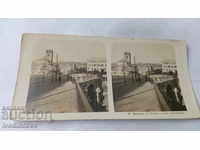 Stereo card Genova S. Stefano e ponte monumentale 1902