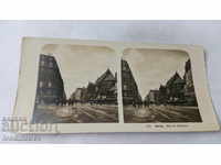 Stereo card Paris Rue de Reaumur 1903