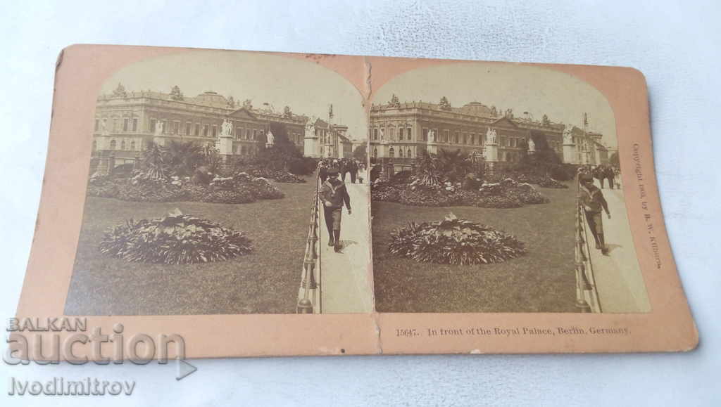 Stereo card Berlin În fața Palatului Regal 1903