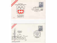 1974-76. Austria. 2 envelopes on Olympic themes - First day