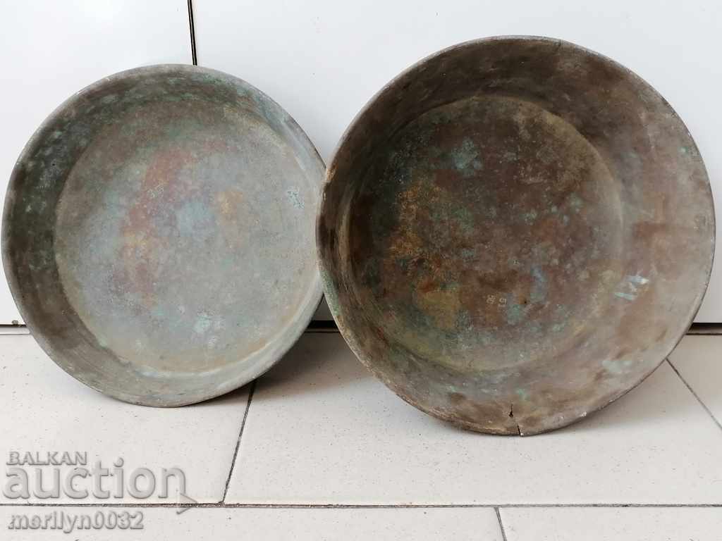 Talere din alamă pentru cântar vechi, pereche, cântar cu contragreutate Talere din alamă pentru cântar vechi, pereche, cântar cu contragreutate