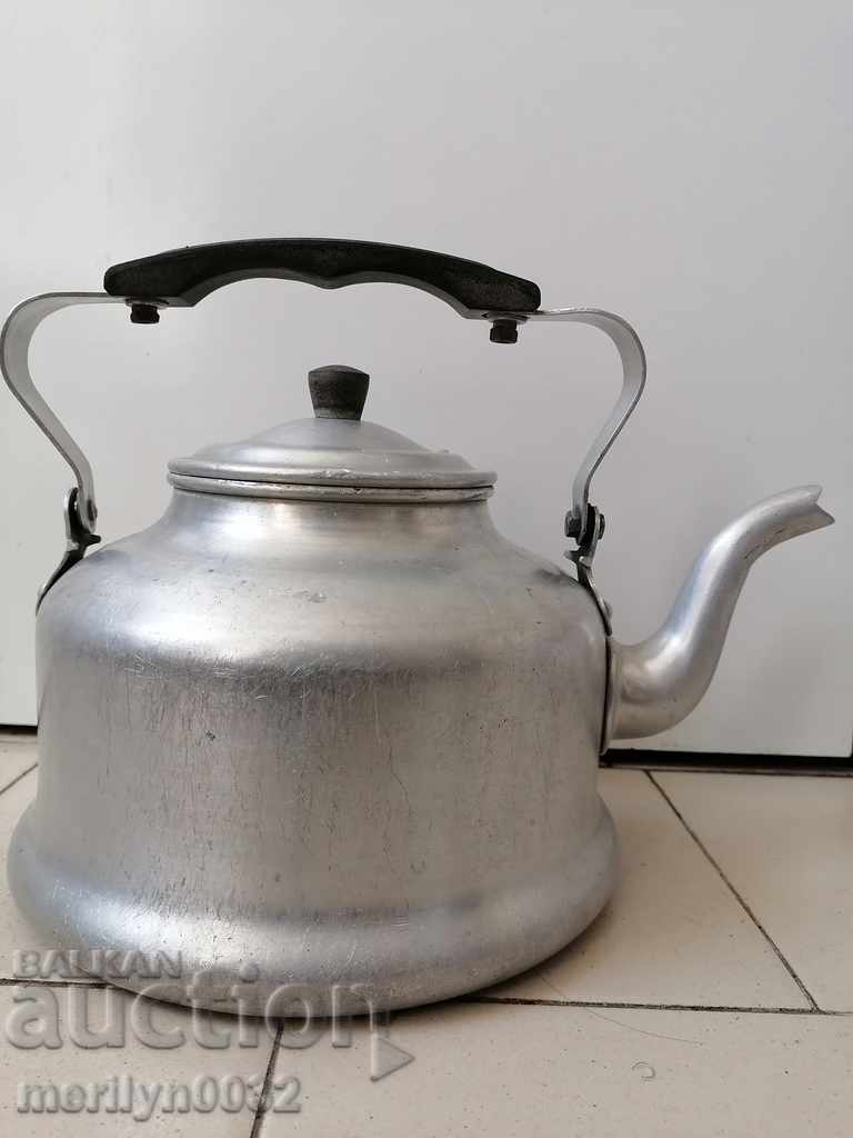 Old aluminum teapot, coffee pot, second world jug with price 44.00 BGN | € 22.50
