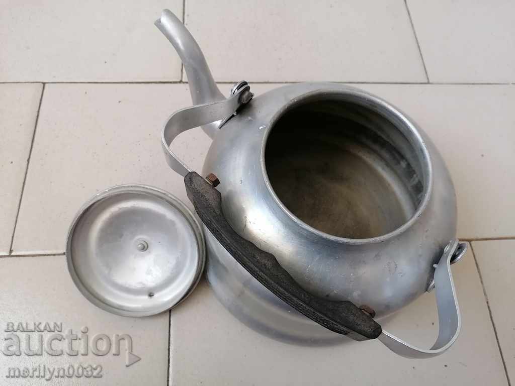 Old aluminum teapot, coffee pot, second world jug - 5