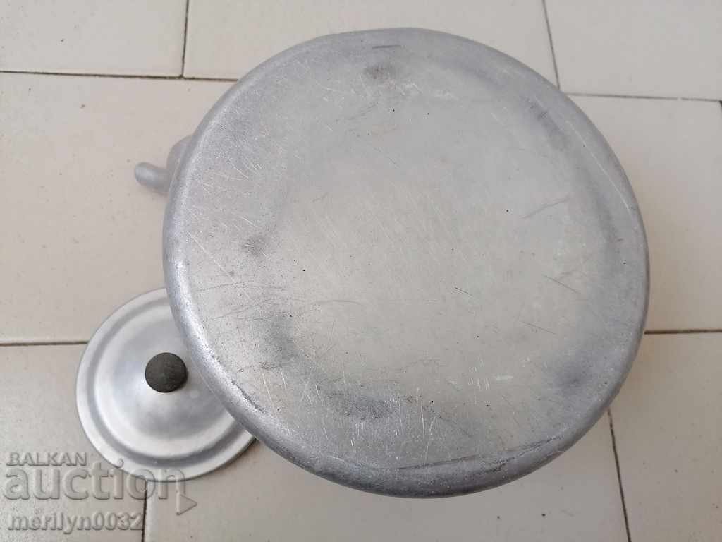 Old aluminum teapot, coffee pot, second world jug - 6