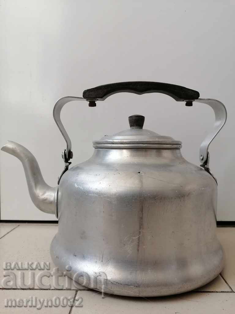 Old aluminum teapot, coffee pot, second world jug - 7