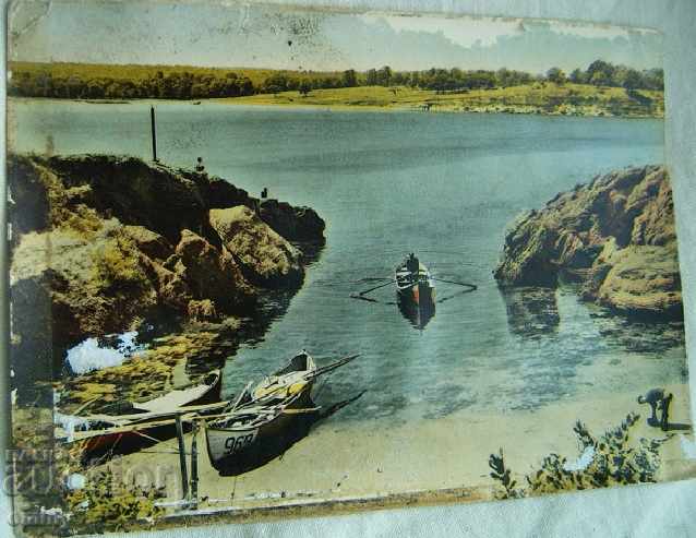 Vedere carte poștală veche peisaj Kiten plaja "Atliman" 1961
