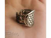 Silver Ring with Jewish Symbols Unisex