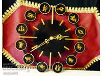 Selva bronze wall clock zodiac, zodiac sign.