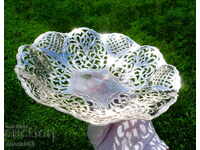 Fructieră argintată, ajur superb 22 cm., baroc