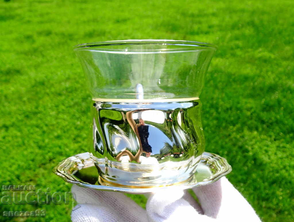 Auction Silver-plated cup with saucer Quist W. Germany Auction Silver-plated cup with saucer Quist W. Germany