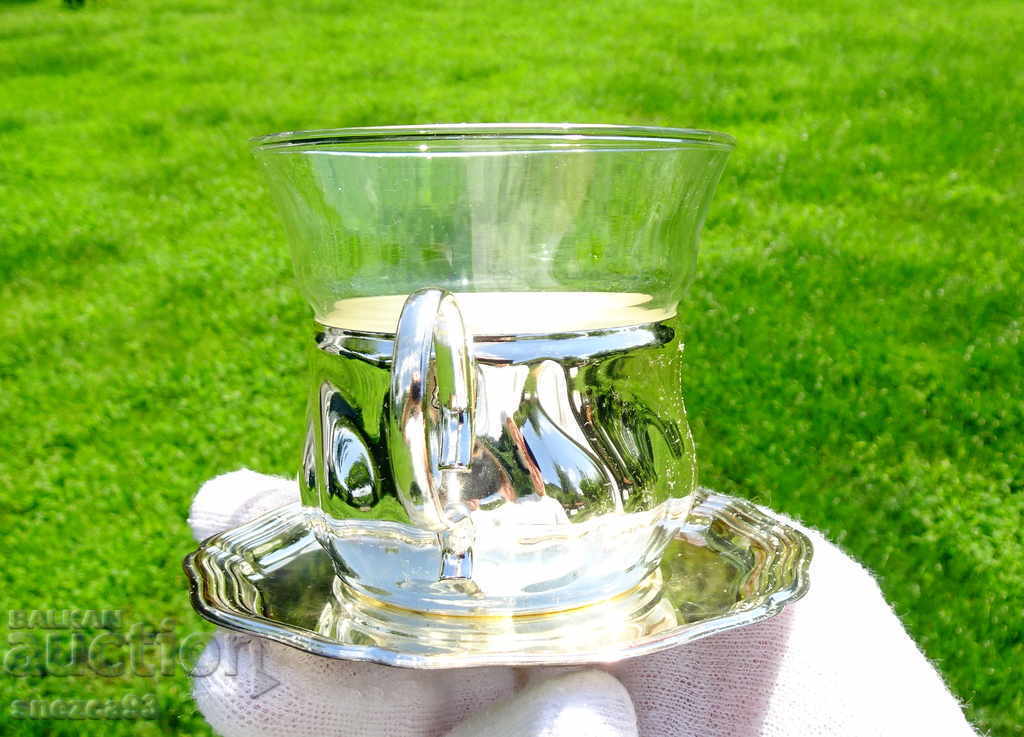 Delivery of Silver-plated cup with saucer Quist W. Germany Delivery of Silver-plated cup with saucer Quist W. Germany