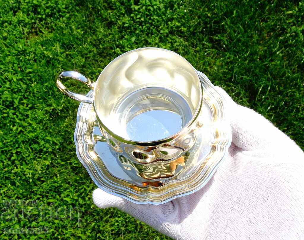 Auction Silver-plated coaster with plate Quist W.Germany Auction Silver-plated coaster with plate Quist W.Germany