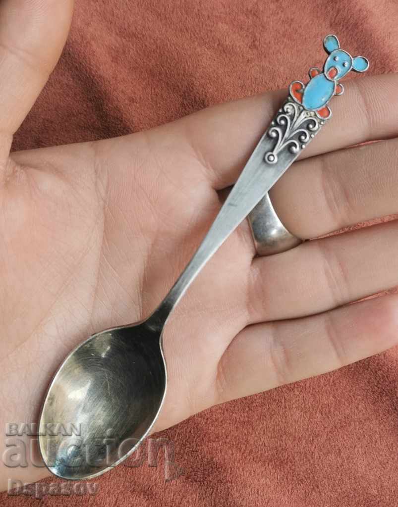 Old Soviet Russian Children's Spoon Spoon Enamel Melchior
