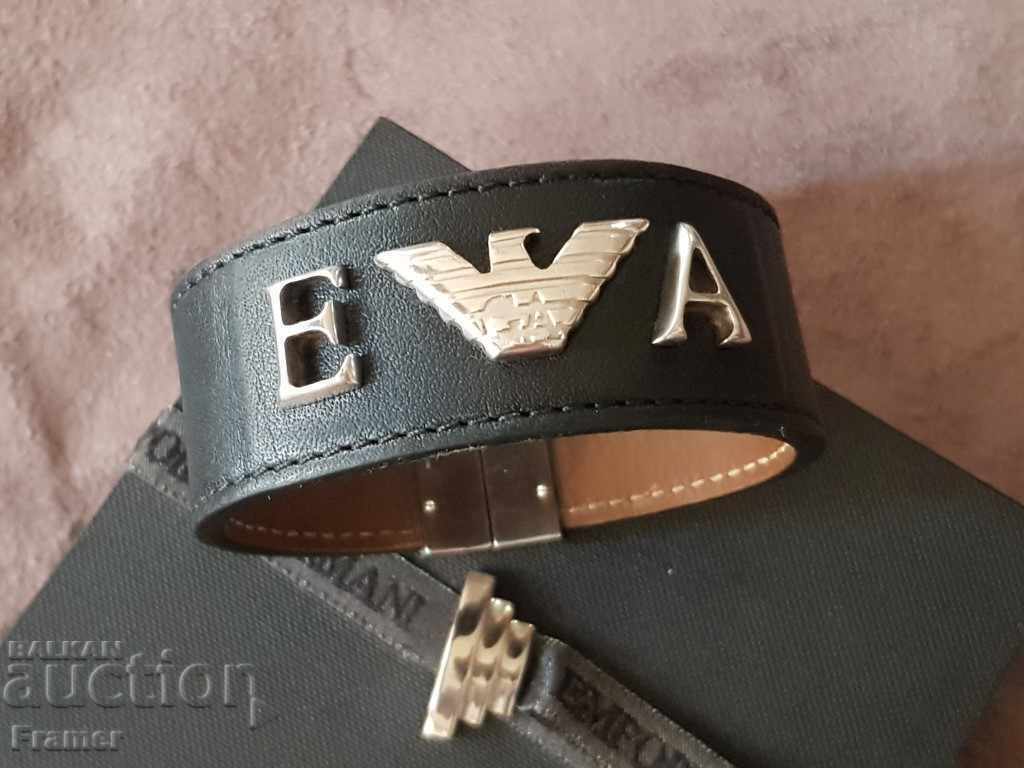 Original silver leather bracelet Armani Emporio Armani with price 280.00 BGN | € 143.16 Original silver leather bracelet Armani Emporio Armani with price 280.00 BGN | € 143.16