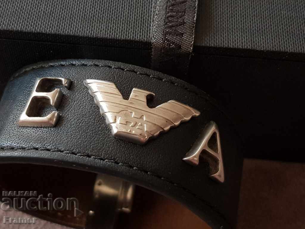 Delivery of Original silver leather bracelet Armani Emporio Armani Delivery of Original silver leather bracelet Armani Emporio Armani