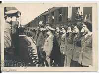 Военна Тържествено посрещане делегация в Клуж Румъния Влак