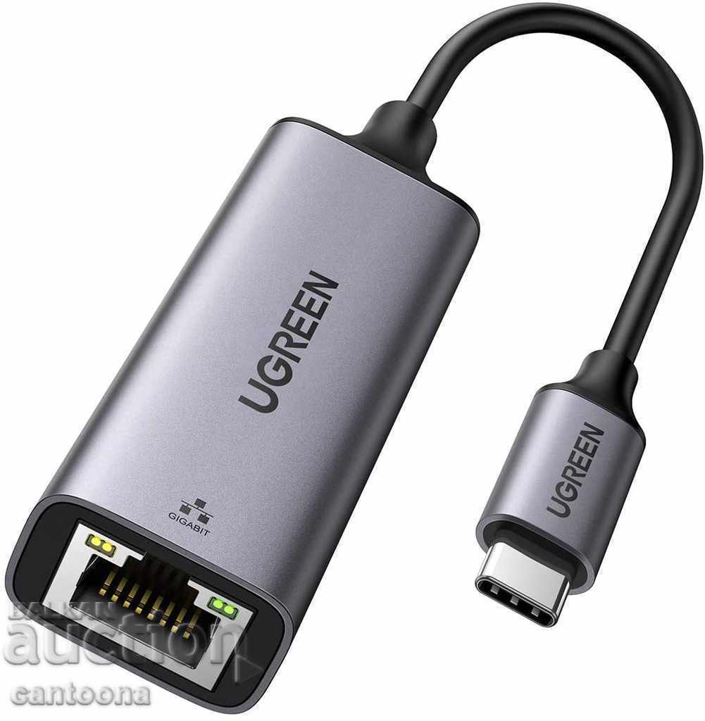 USB-C към Gigabit Ethernet RJ45 Мрежов USB адаптер 1000Mpbs