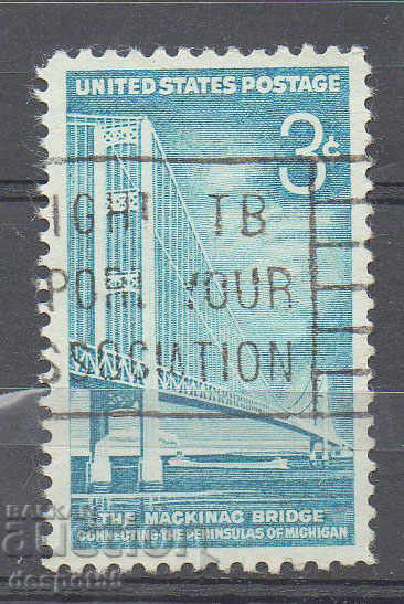 1958. USA. The Makinac Bridge.