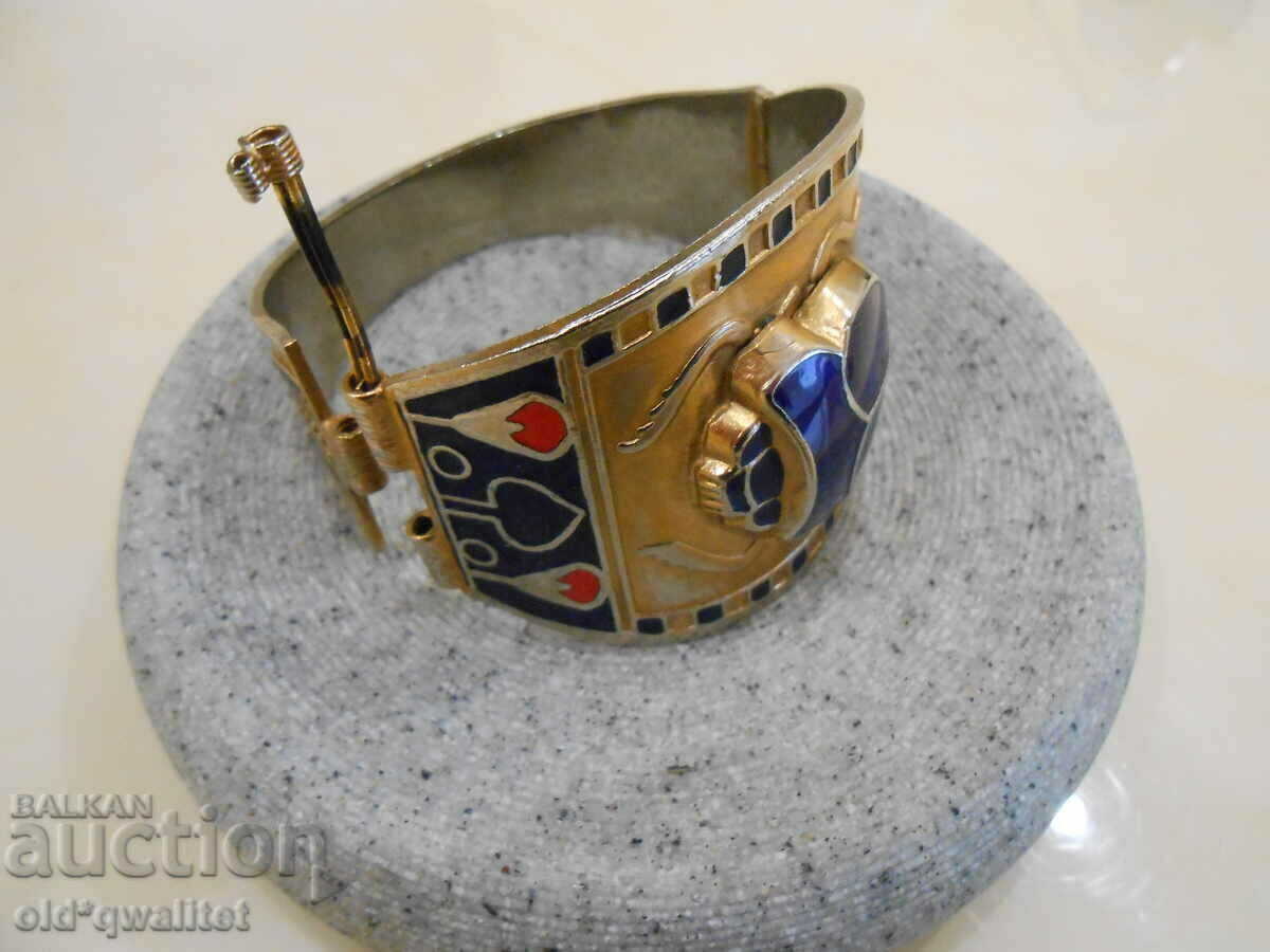 Стара широка гривна с щифт, емайл - 6 Стара широка гривна с щифт, емайл - 6