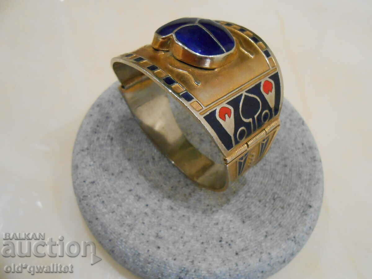 Стара широка гривна с щифт, емайл - 7 Стара широка гривна с щифт, емайл - 7