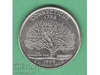 (¯` '• .¸ 25 cents 1999 D United States (Connecticut) ¸. •' ´¯)