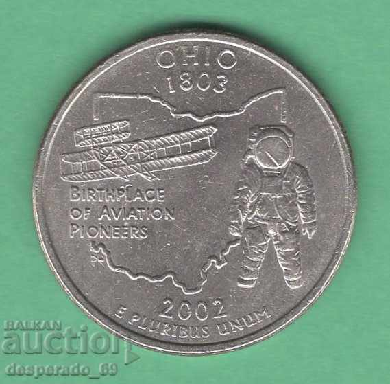 (¯` '• .¸ 25 cents 2002 D United States (Ohio) ¸. •' ´¯)