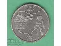 (¯` '• .¸ 25 cents 2002 D United States (Ohio) ¸. •' ´¯)