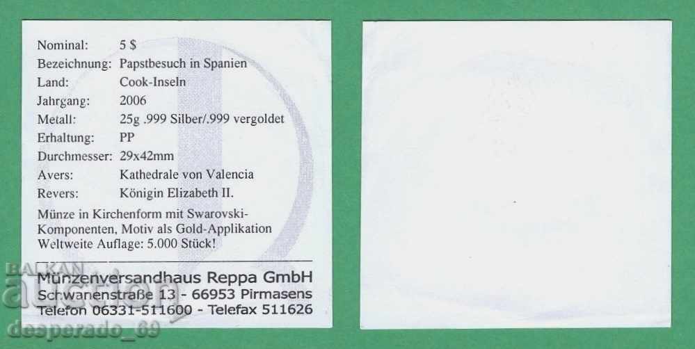 Licitație (¯`'•.¸ 5 USD 2006 INSULELE COOK UNC ¸.•'´¯)