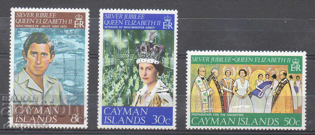 1977 Insulele Cayman. Jubileul de argint al reginei Elisabeta a II-a.