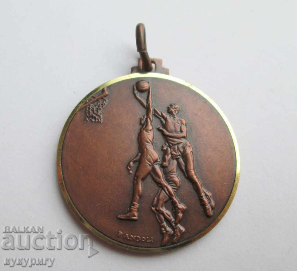 Medalie de autor vechi insignă Baschet Italia 1978