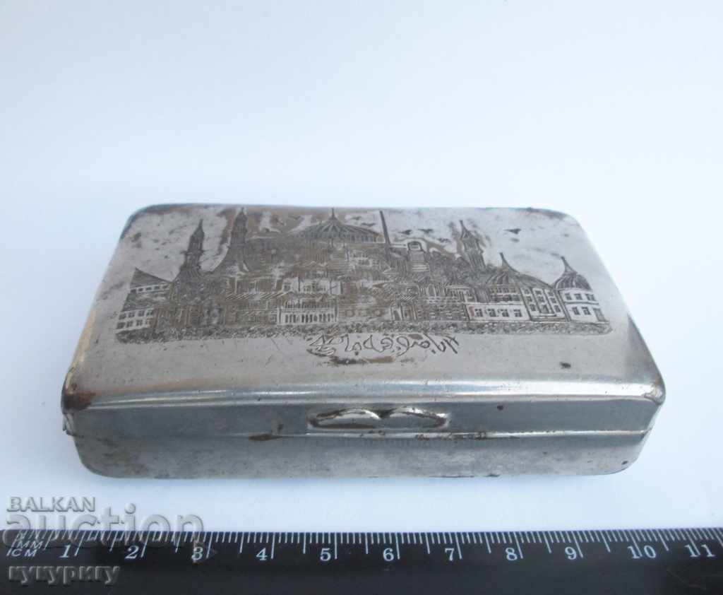 Auction Old Turkish tobacco box tobacco box with mosque Istanbul Auction Old Turkish tobacco box tobacco box with mosque Istanbul