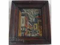 картина на платно-КЪЩИ ОТ СТАРИЯ ПЛОВДИВ