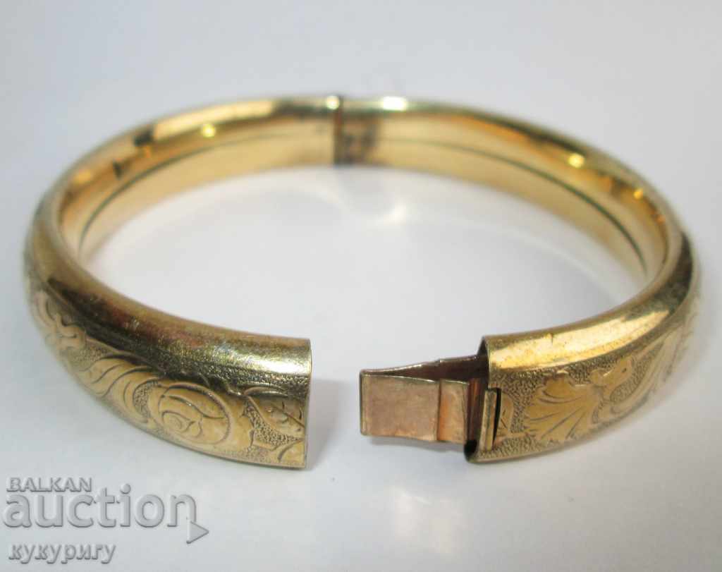 Licitație Vechi brățară de aur aurită cu ornamente trandafiri Germania Licitație Vechi brățară de aur aurită cu ornamente trandafiri Germania