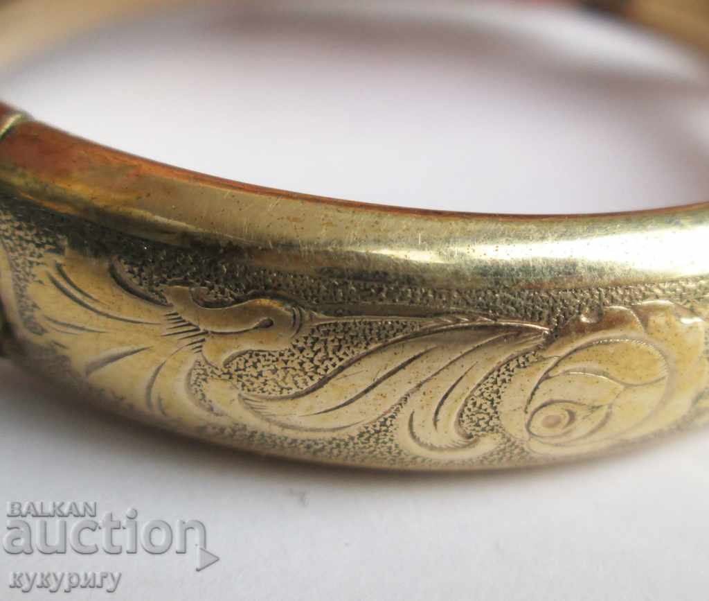 Vechi brățară de aur aurită cu ornamente trandafiri Germania - 5 Vechi brățară de aur aurită cu ornamente trandafiri Germania - 5