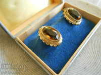 Earrings, Gold 585, natural stones Citrine, before 1930