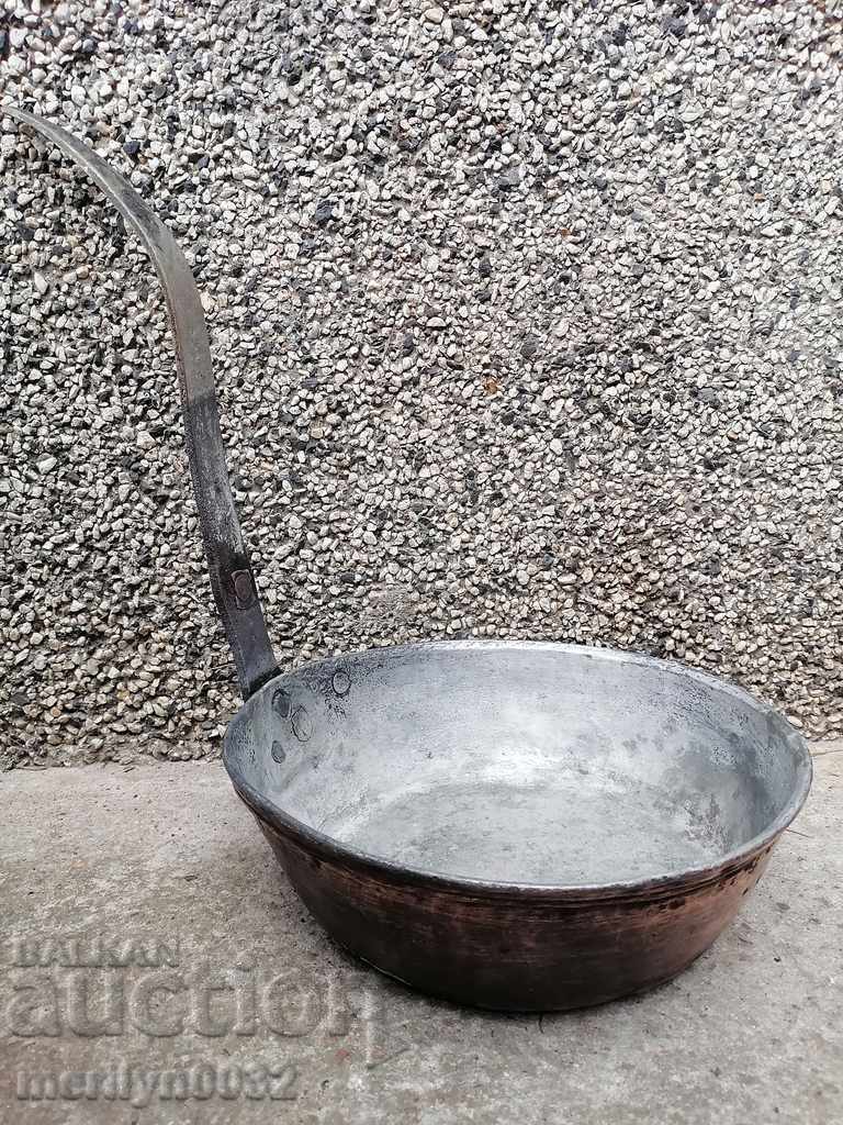 Стар меден тиган, бакър, тава, меден съд