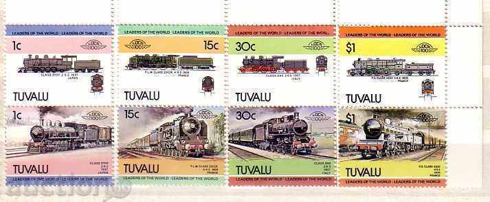 TUVALU 1984 Транспорт локомотиви компл. 8 марки – чисти
