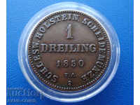 Schleswig-Holstein 1 Drailing 1850 Rare Original