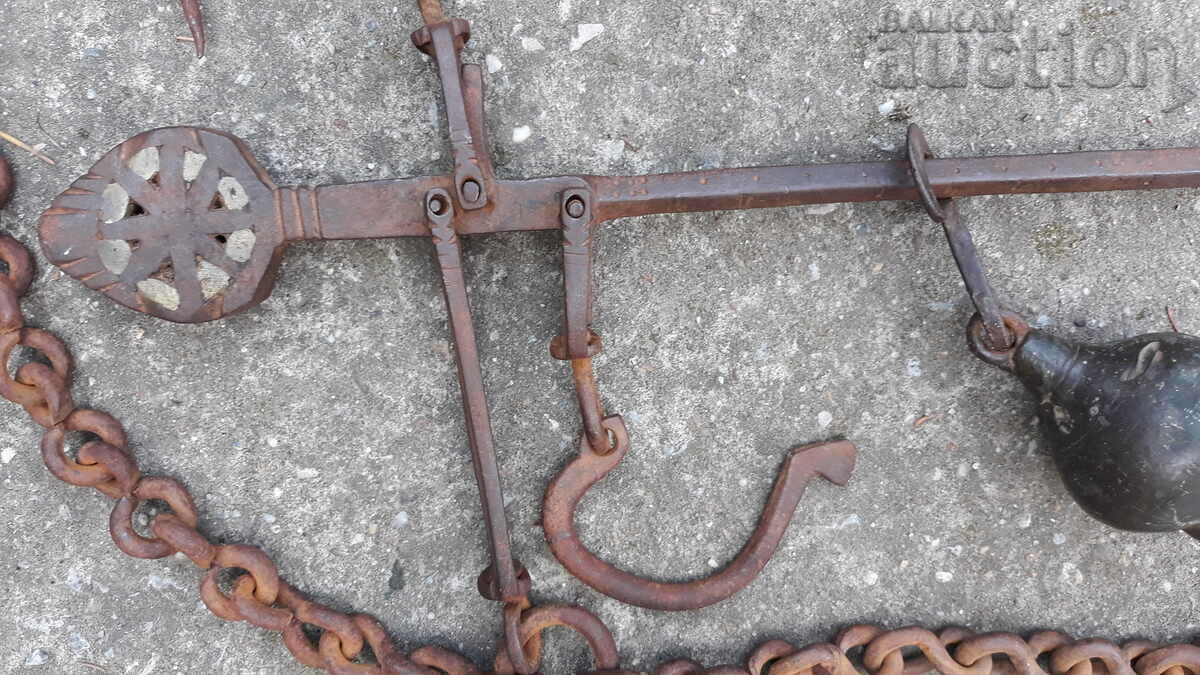 antique ottoman scales with mace, scales, wrought iron - 5 antique ottoman scales with mace, scales, wrought iron - 5