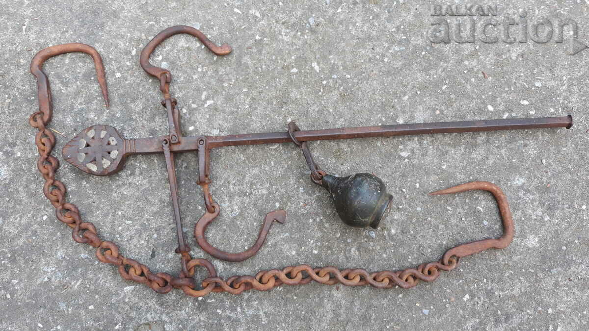 antique ottoman scales with mace, scales, wrought iron - 6 antique ottoman scales with mace, scales, wrought iron - 6