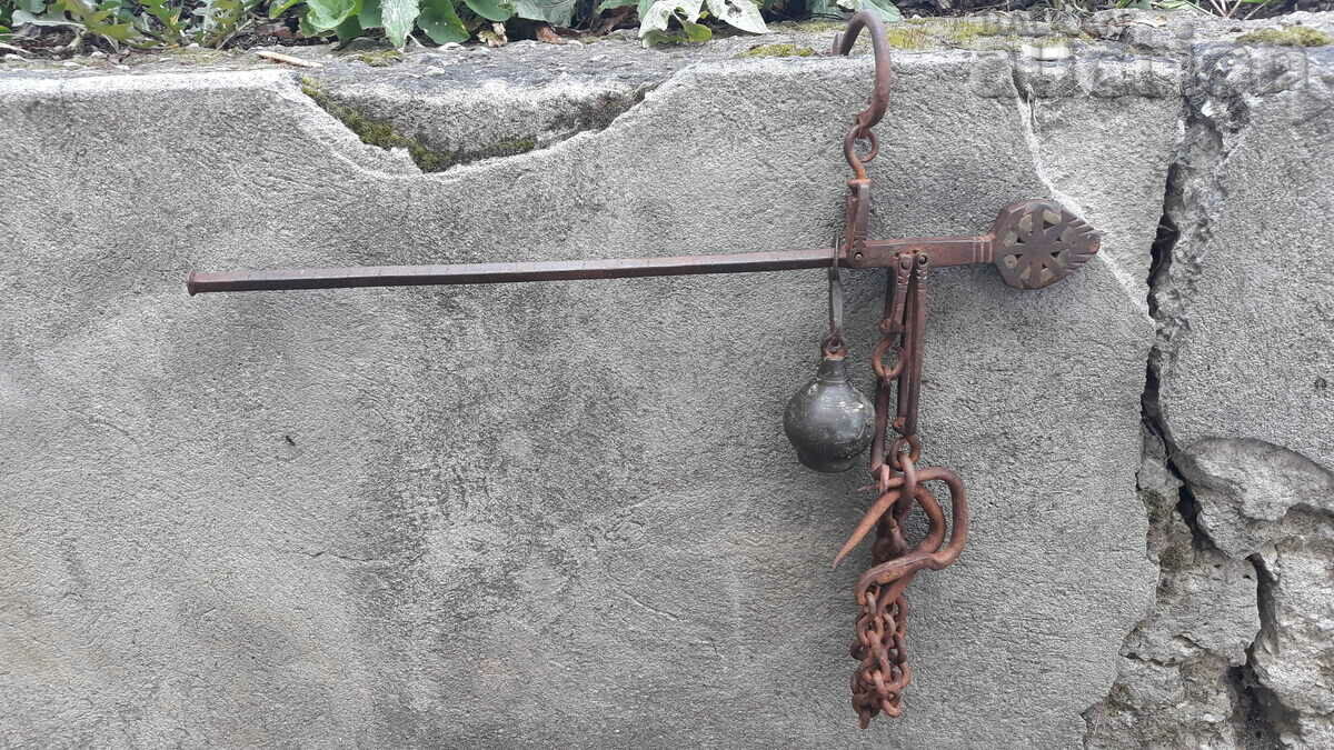 antique ottoman scales with mace, scales, wrought iron - 7 antique ottoman scales with mace, scales, wrought iron - 7