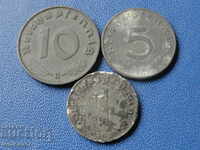 Germany 1940-41 - 1, 5 and 10 pfennigs