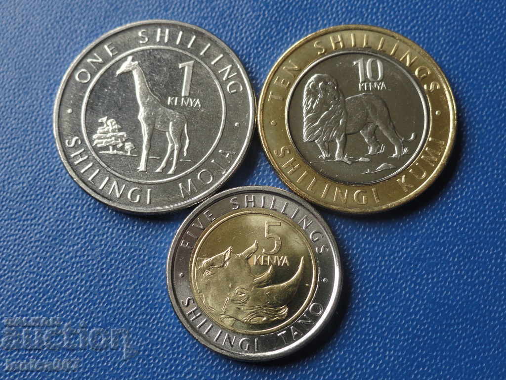 Kenya 2018 - 1, 5 and 10 shillings UNC - 5 Kenya 2018 - 1, 5 and 10 shillings UNC - 5