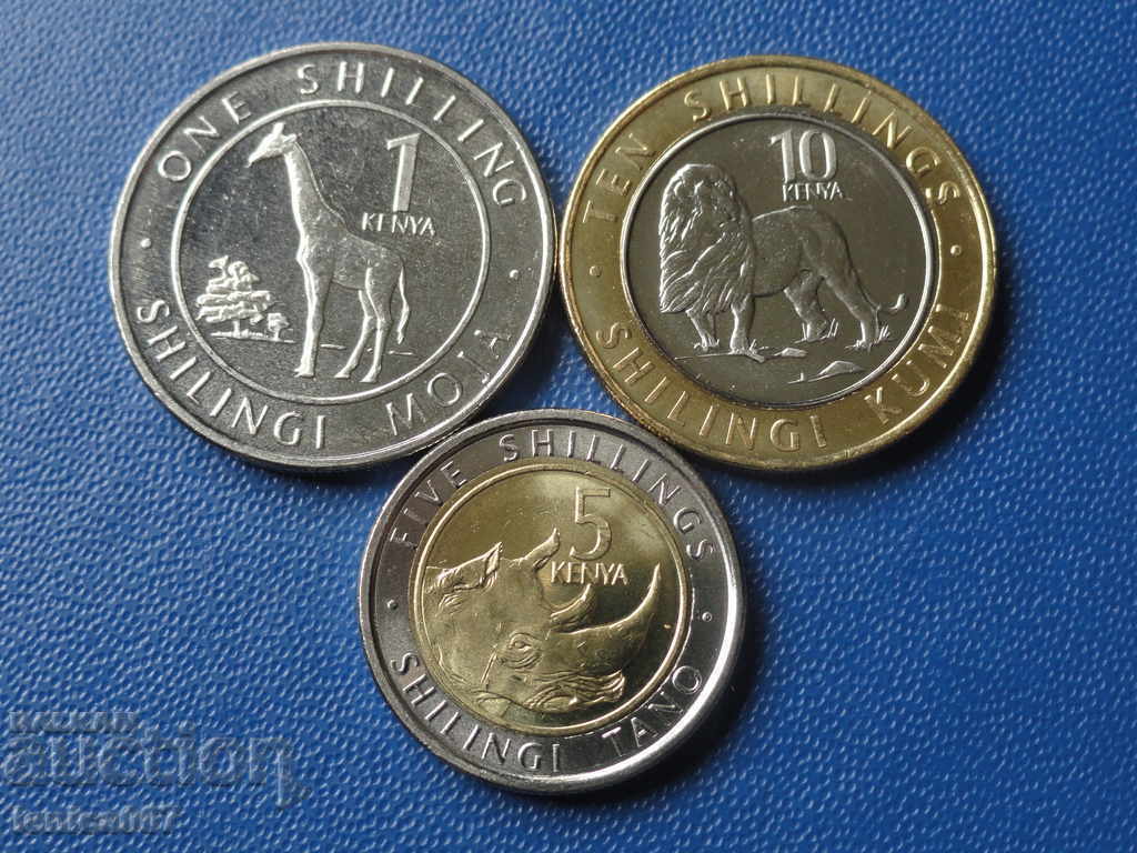 Kenya 2018 - 1, 5 and 10 shillings UNC Kenya 2018 - 1, 5 and 10 shillings UNC