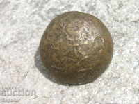Royal officer button with initials
